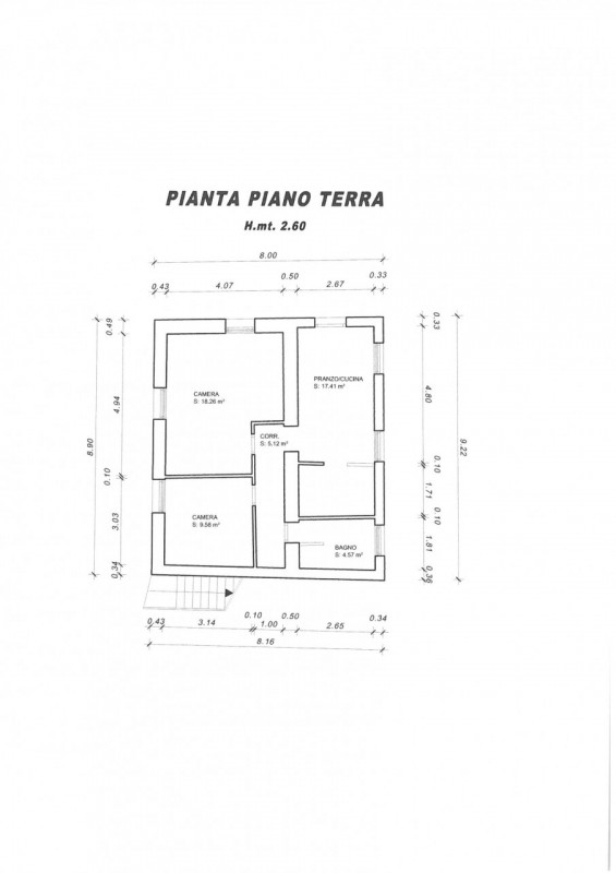Fabbricato indipendente edificato su poggio naturale con esposizione a sud-est ed è composto da: ...