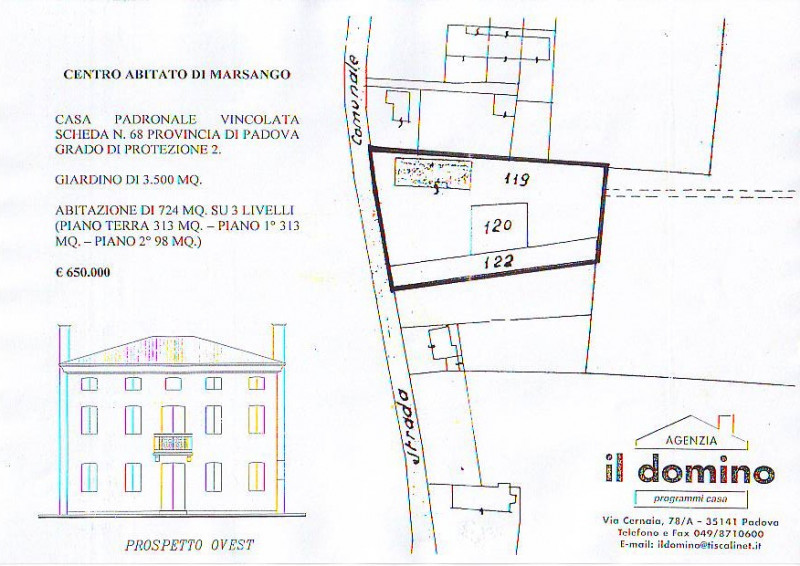 Marsango, casa padronale vincolata - scheda n. 68 provincia di Padova - grado di protezione 2. L'...