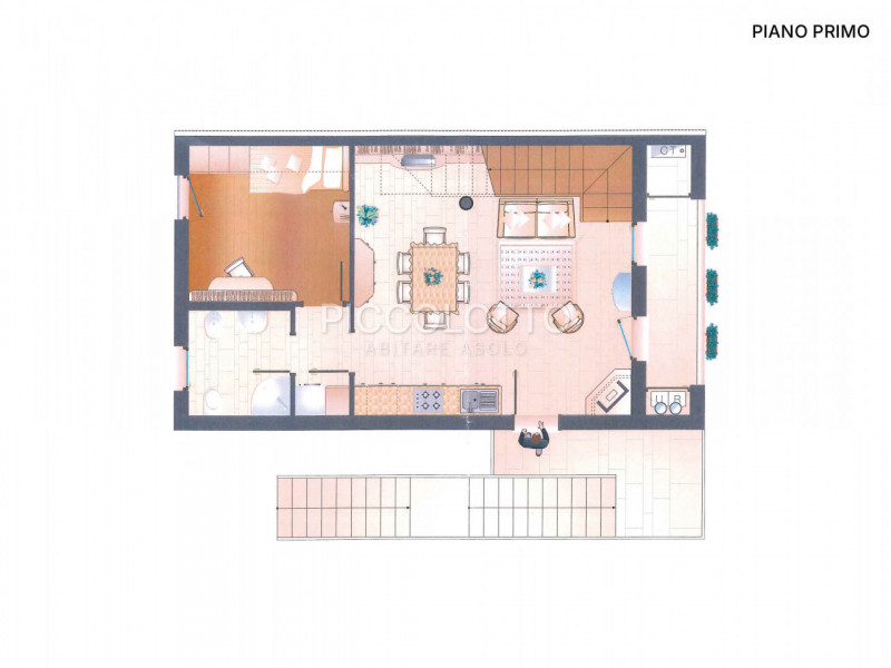 Rif. V2767 - Nel cuore di Asolo, "città dai cento orizzonti", raffinato appartamento duplex in ve...