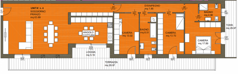 Caselle, appartamento nuovo posto in una palazzina di tre piani e di sei unità, dalle linee moder...