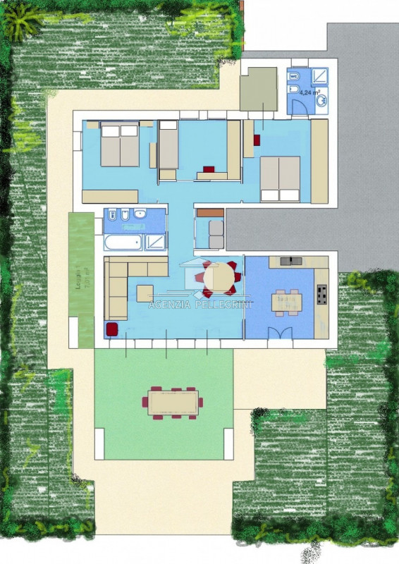 QUINTO VICENTINO, bright three-bedroomS apartment for rent with garden, on the ground floor of a ...