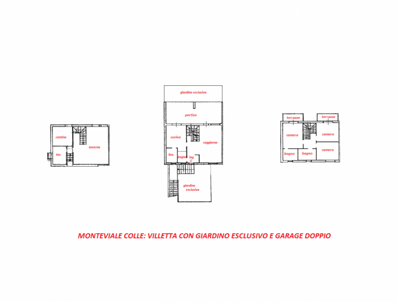 MONTEVIALE: VILLETTA D'ANGOLO NON ARREDATA CON TRE CAMERE, GIARDINO ESCLUSIVO E GARAGE DOPPIO, EU...