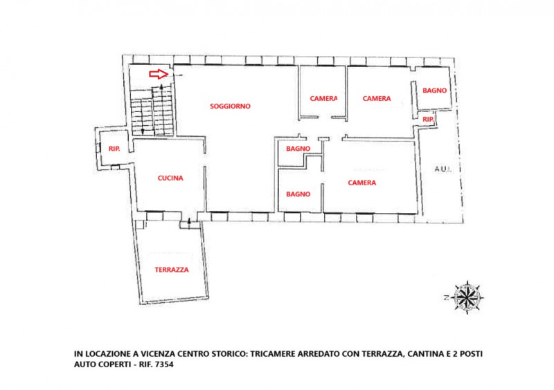 PRESTIGIOSO APPARTAMENTO ARREDATO, O SEMIARREDATO, A POCHI PASSI DAL TEATRO OLIMPICO, CON TERRAZZ...
