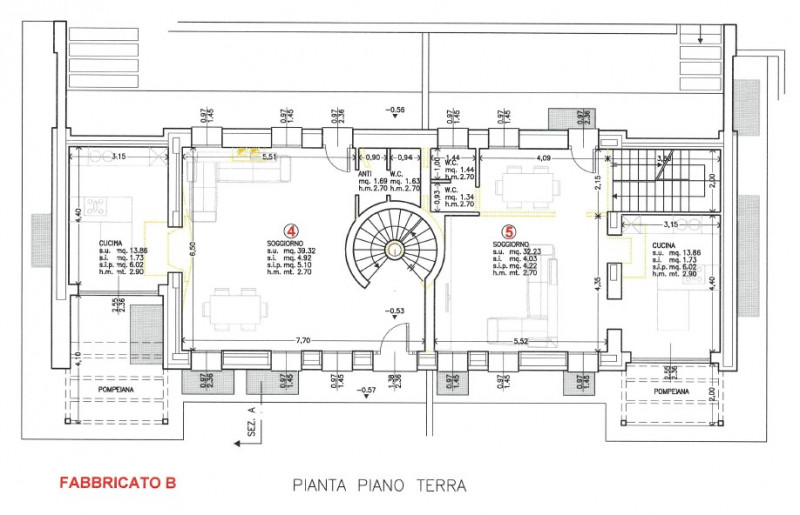 Zona Caonada, all'interno di un compendio immobiliare si propone bifamiliare al grezzo avanzato (...