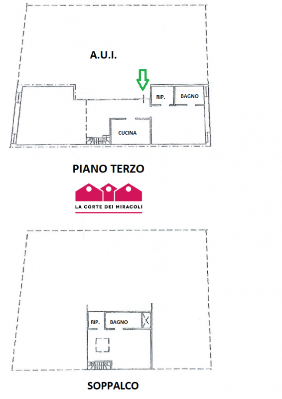 CENTRO STORICO: BICAMERE DI MQ. 100 ALL'ULTIMO PIANO. INGRESSO, CUCINA ARREDATA, SOGGIORNO, 2 CAM...