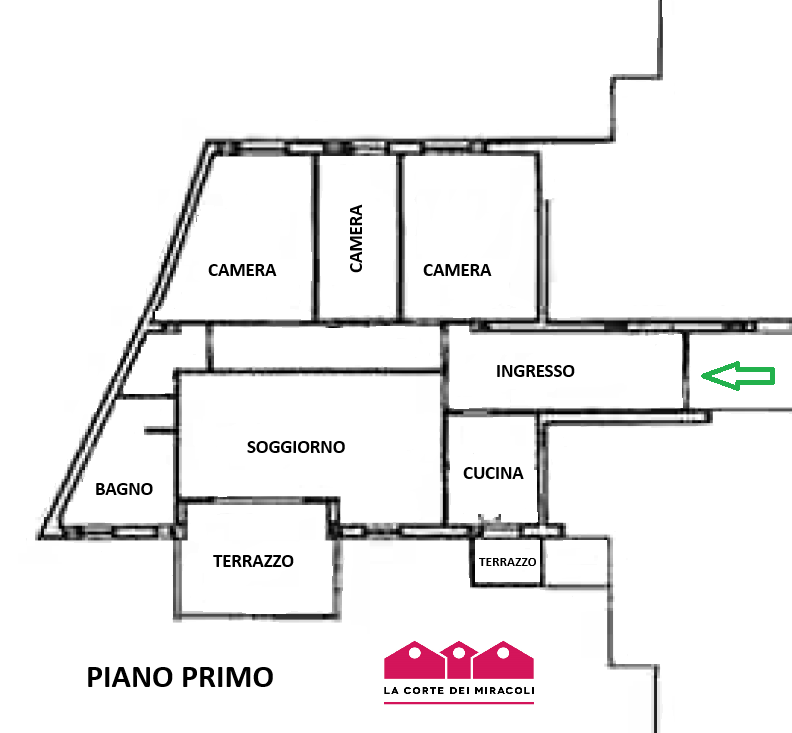 ZONA SAN MARCO: TRICAMERE AL PIANO PRIMO, 140 MQ, TRE CAMERE, UN BAGNO, AMPIO SALOTTO CON CAMINO,...