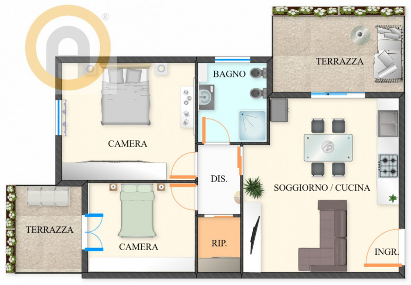 Comodo a tutti i servizi urbani e alle principali strade di comunicazione proponiamo in locazione...