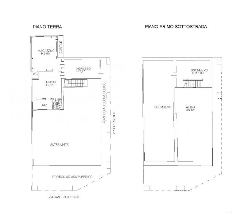 Padova zona Santo ufficio/magazzino ( no possibilità garage) con porta/vetrina e finestra compost...