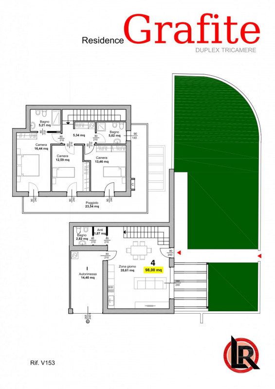 Al Residence Grafite disponiamo di secondo duplex tricamere. Accesso pedonale indipendente con gi...