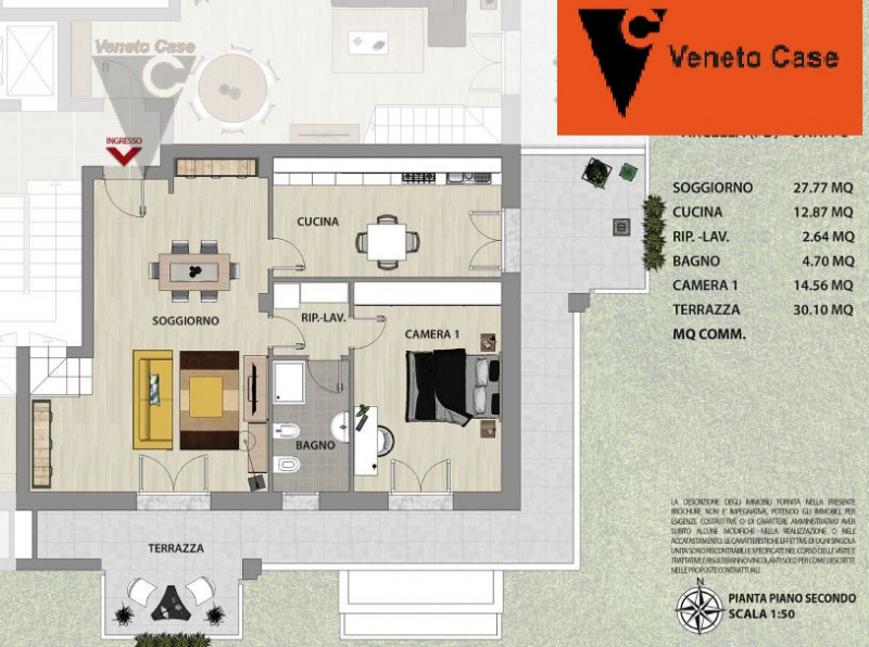 Proponiamo appartamento distribuito su due livelli al secondo ed ultimo in un contesto residenzia...