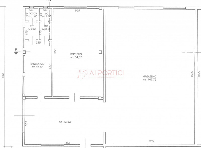 Comune di PIOVE DI SACCO – Porzione di CAPANNONE ad uso MAGAZZINO di mq.274 calpestabili con area...