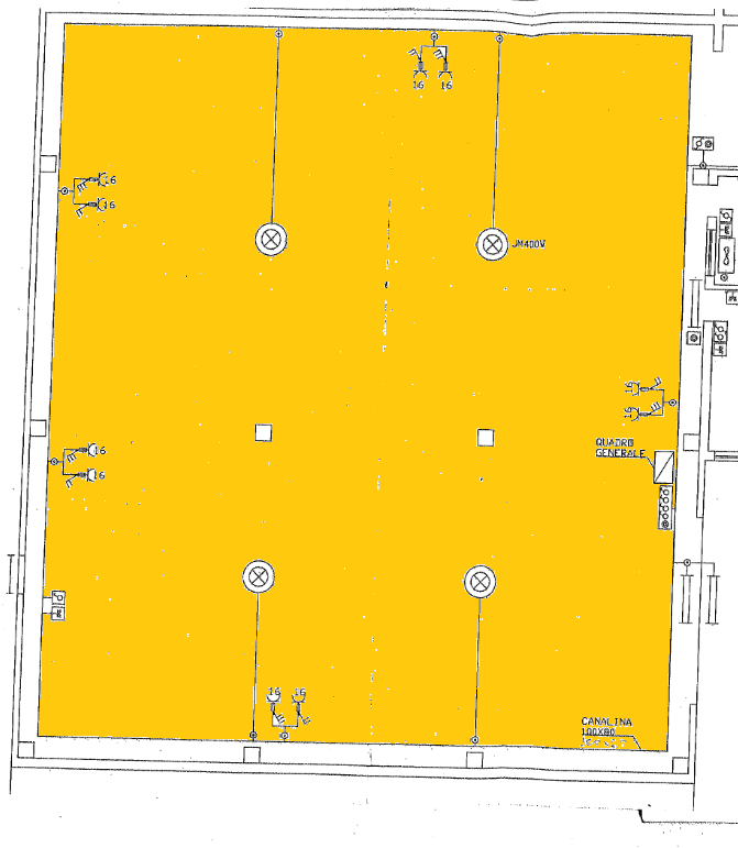 CAPANNONE A CAMPODARSEGO DI 400MQ H 10MT CON piccolo angolo ufficio, impianto elettrico a norma, ...