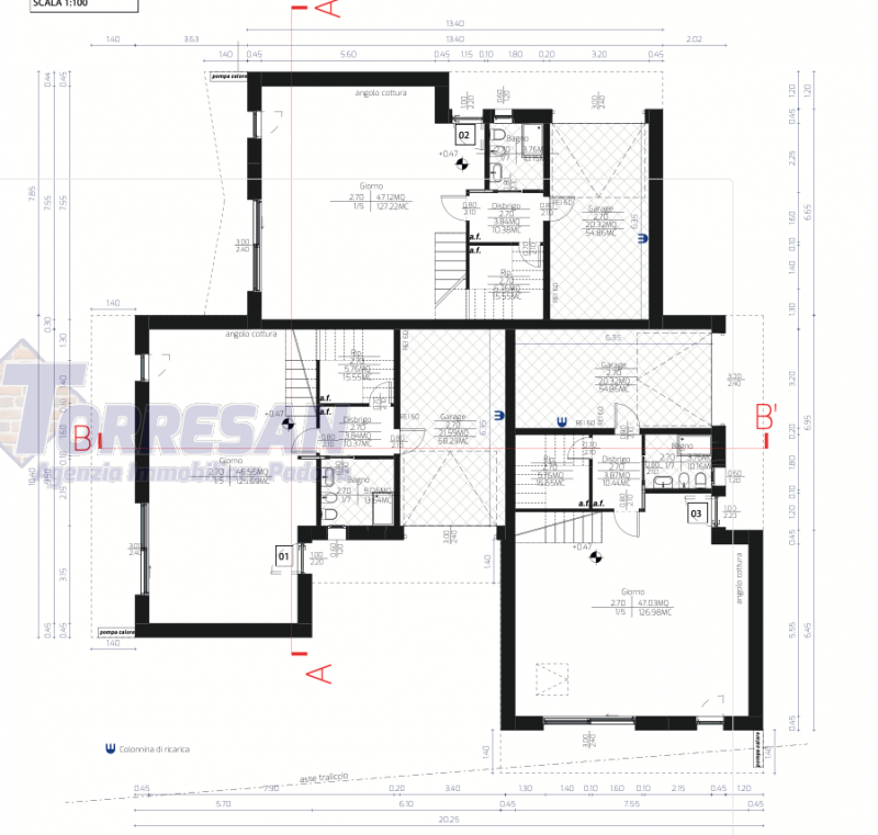 Noventa Padovana, comodi al centro città e alle principali arterie di comunicazione. 
Ampie porzi...