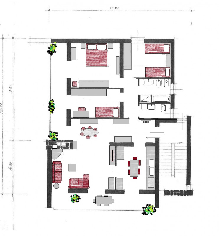 IN ZONA LAGHETTO, affittiamo appartamento tricamere SEMIARREDATO al piano 1 con deposito /cantina...