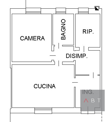 Appartamento situato al piano terra con ingresso indipendente e composto di: ingresso, soggiorno ...