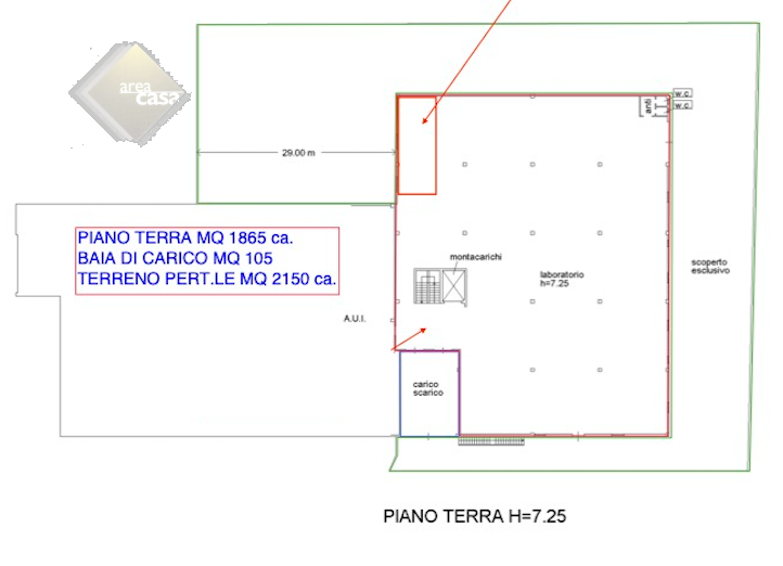 Capannone industriale artigianale disposto su due livelli. 
Piano terra dell'altezza di 7 Mt sott...