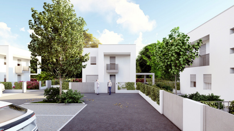 Abitazioni di nuova costruzione sviluppate su due piani con ingressi indipendenti e giardini priv...