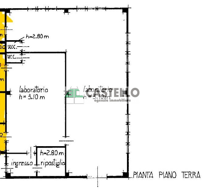 Campodarsego proponiamo capannone in zona residenziale, diviso in più ambienti, di circa 300mq co...