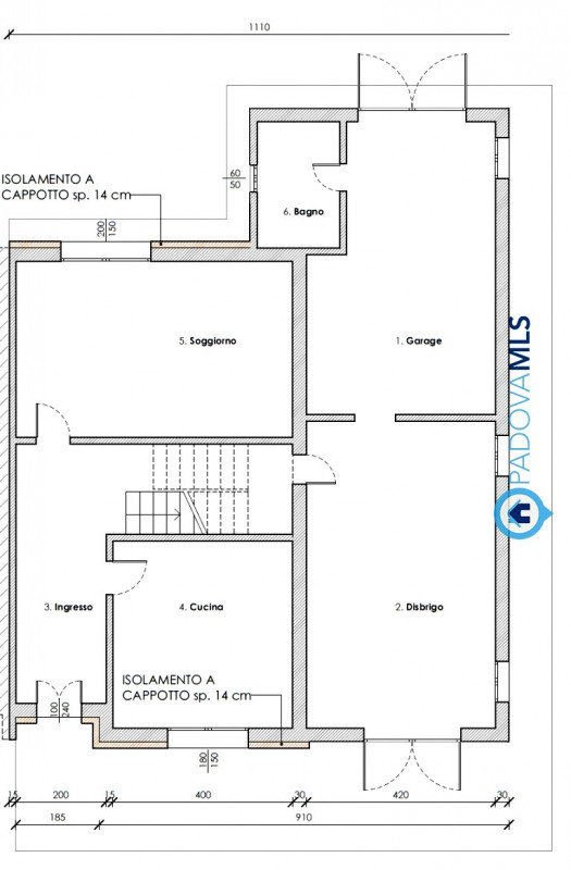 Padova zona Terranegra introvabile bifamiliare con oltre 2500mq di terreno. In zona molto tranqui...