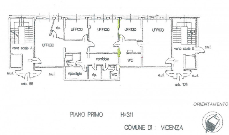 VICENZA: nella zona del Mercato Nuovo, in un edificio ben tenuto, proponiamo in vendita un UFFICI...