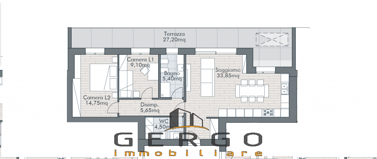 APPARTAMENTO 2 CAMERE PRIMO PIANO CON TERRAZZA ABITABILE