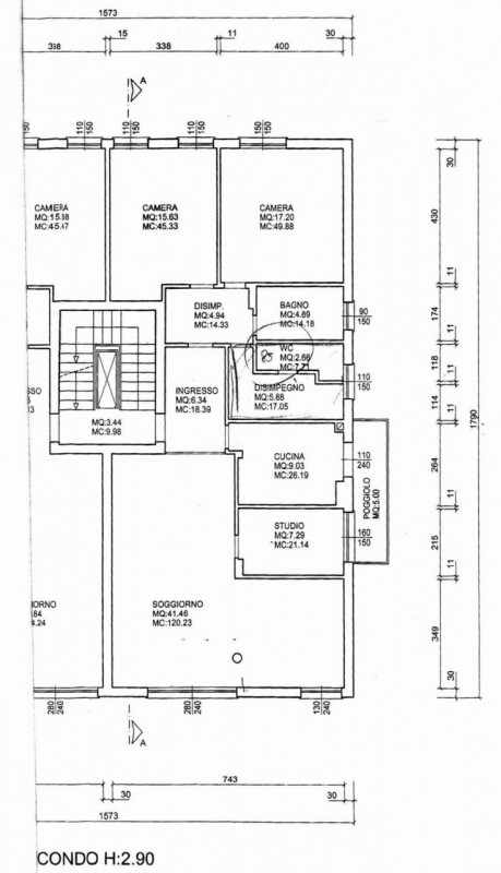 CITTA' GIARDINO: APPARTAMENTO 3 CAMERE DA RISTRUTTURARE €.425.000 RIF.FBC001

Nella prestigiosa z...
