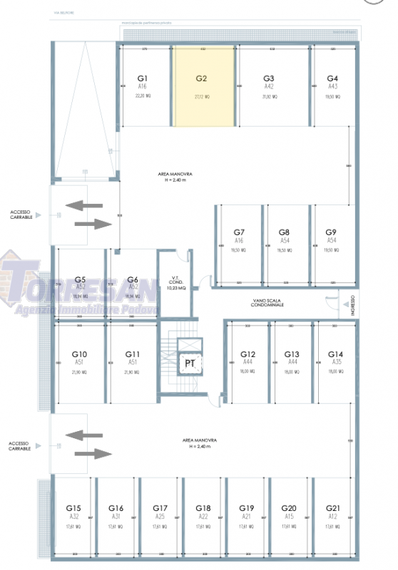 Trattasi di un edificio composto da 26 appartamenti (6 al piano primo, 6 al piano secondo, 6 al p...