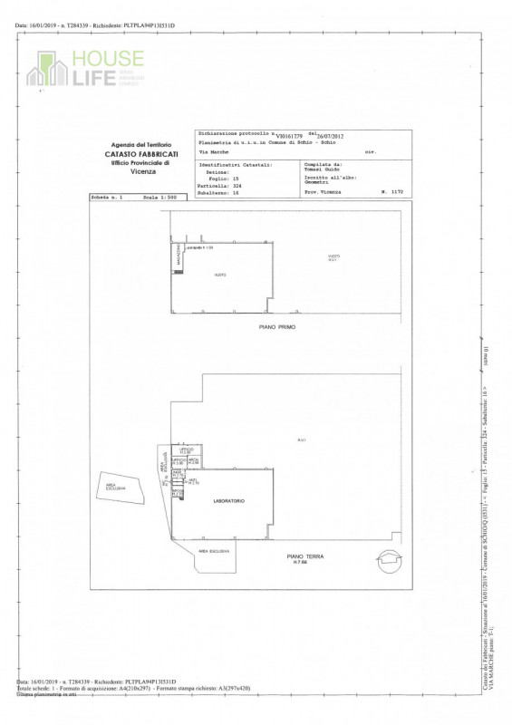 SCHIO - Z.I: CAPANNONE INDUSTRIALE di mq 700 circa con uffici mq 70 con carroponte da 10 ton, H 6...