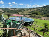 Large semi-detached farmhouse with land and olive trees in a panoramic position