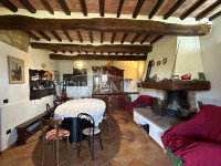 Large semi-detached farmhouse with land and olive trees in a panoramic position