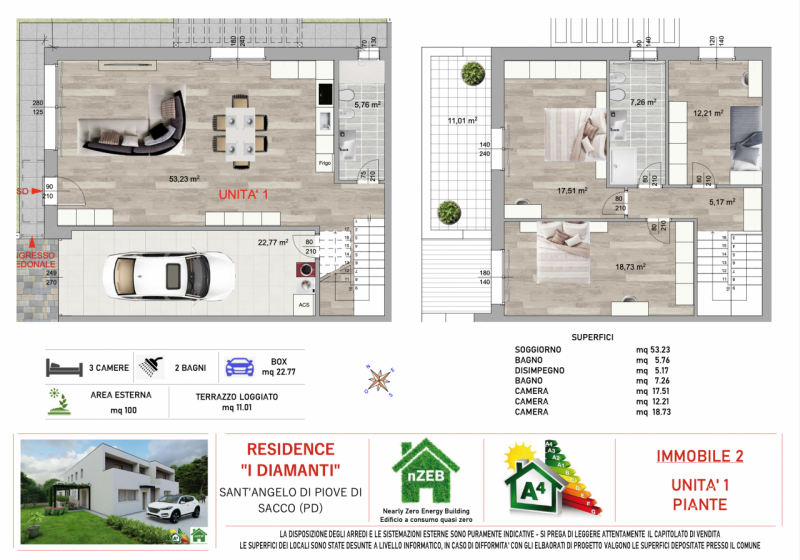 Porzioni di ville in Quadrifamiliare di nuova costruzione!
-
Se cercate una casa moderna, efficie...