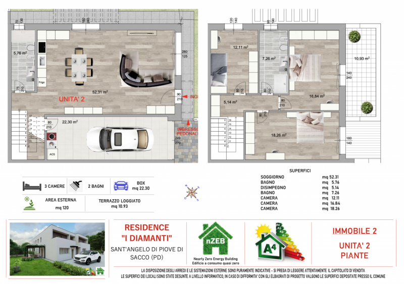 Porzioni di ville in Quadrifamiliare di nuova costruzione!
-
Se cercate una casa moderna, efficie...