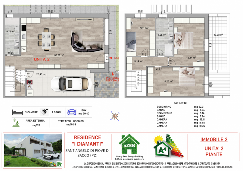 A Sant’Angelo di Piove, in nuovo quartiere residenziale ricco di parcheggi e verde pubblico, a po...
