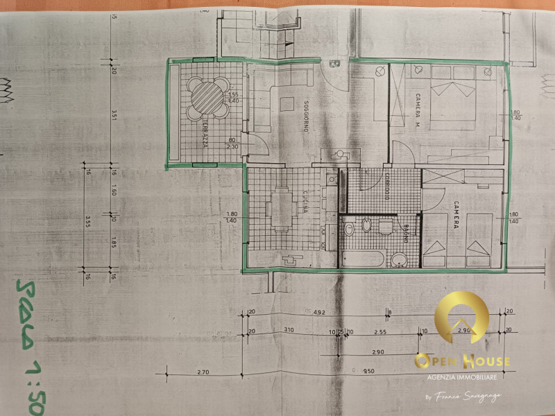OPEN HOUSE by Franco Savegnago propone in locazione appartamento parz.arredato posto al 3° Piano ...