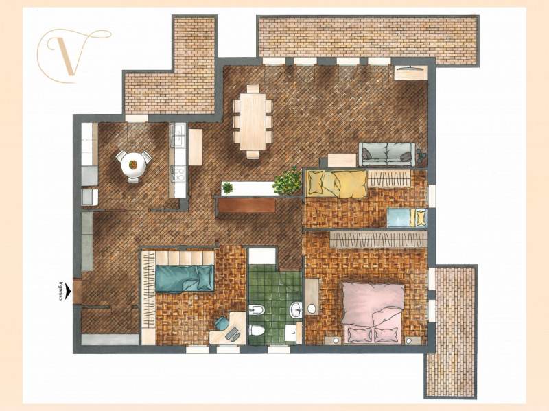 Se cerchi un appartamento in cui ampi spazi, luminosità ed un grande terrazzo per le tue grigliat...