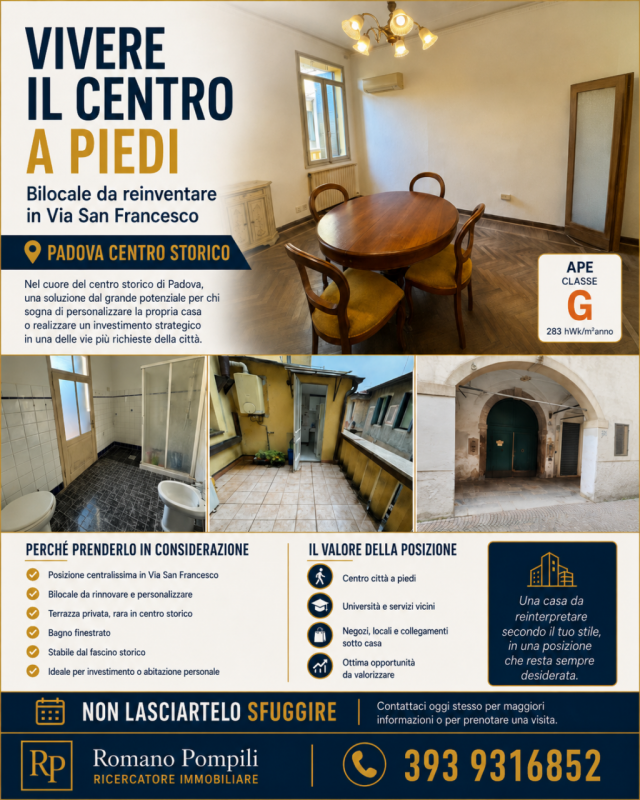 Padova centro storico via san Francesco 

Sognate di vivere in centro, scendere di casa e trovarv...