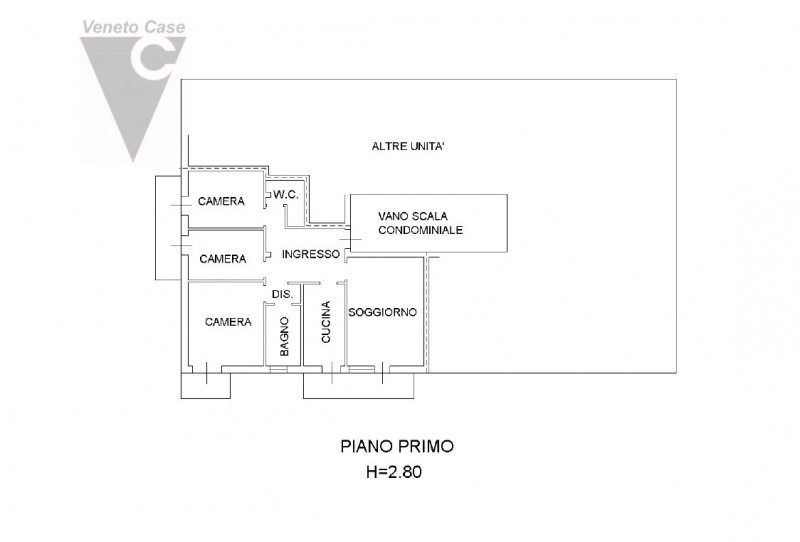 Proponiamo in vendita appartamento posto al primo di una palazzina composta da solo 8 unità. L’im...