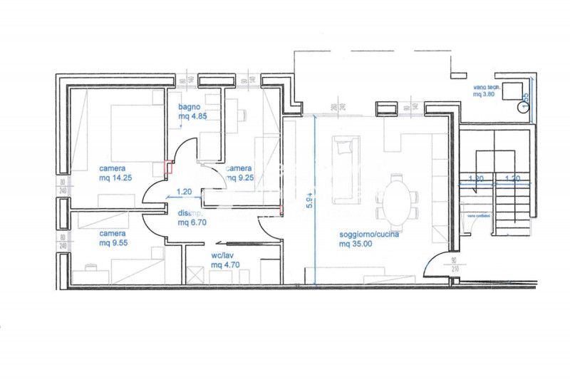 (Per INFO Feltrin ing. Gianni 3288349492) Proponiamo in vendita appartamento quadrilocale al pian...