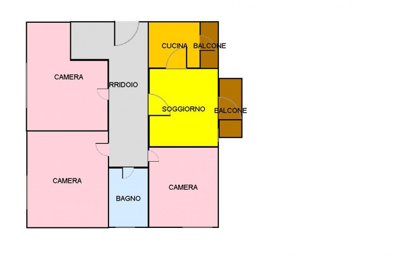Appartamento di: 121 m² commerciali 4 locali 1 bagno Piano ammezzato Posto auto e cantina

A rido...