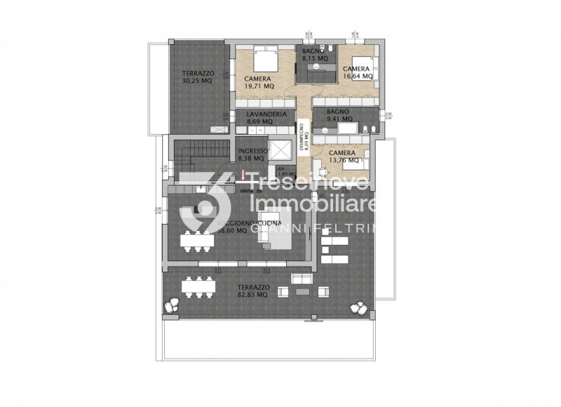 (Per INFO Feltrin ing. Gianni 3288349492) Proponiamo in vendita elegante attico di nuova costruzi...