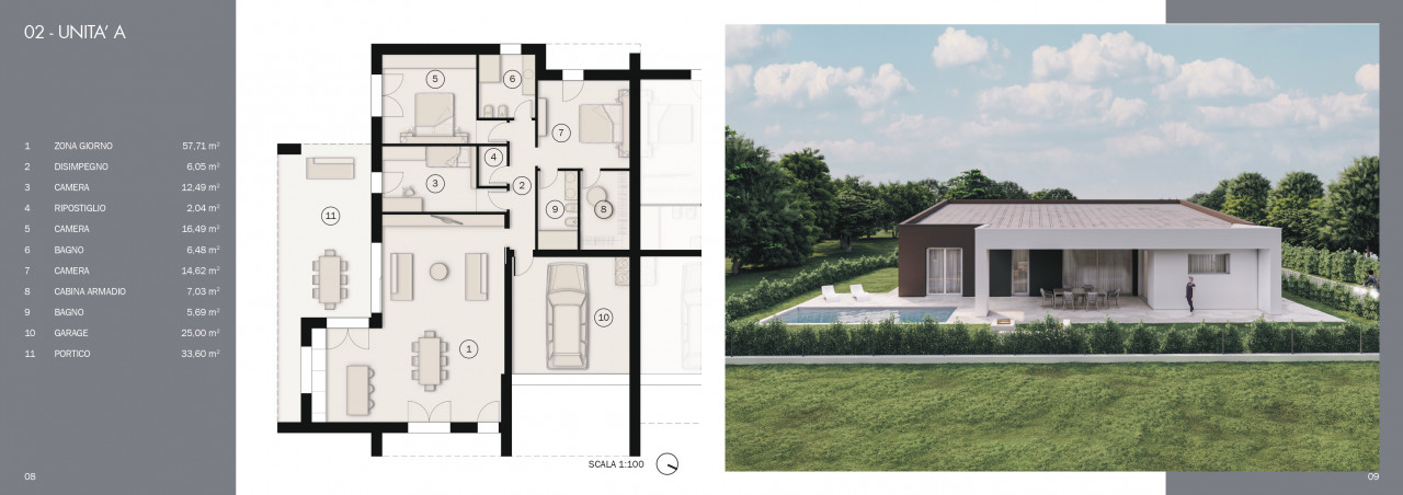Esclusiva bifamiliare su unico livello ai piedi dei Colli Euganei