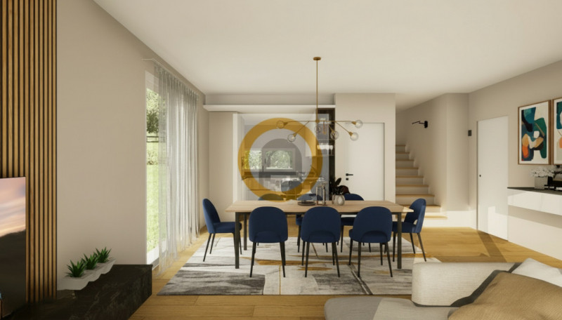 Scopri questa moderna villa a schiera di testa, situata in un elegante contesto residenziale nel ...