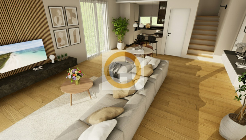 Scopri questa moderna villa a schiera di testa, situata in un elegante contesto residenziale nel ...