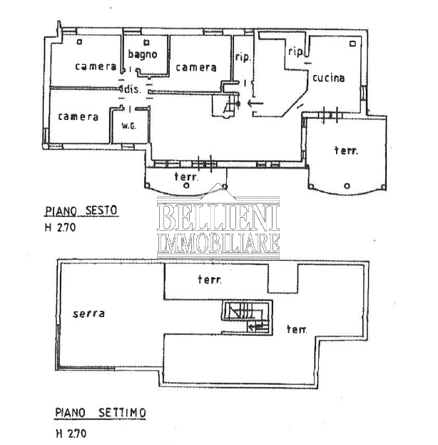 SAN BORTOLO - In zona comoda ai servizi proponiamo luminoso attico sviluppato su due piani - sest...