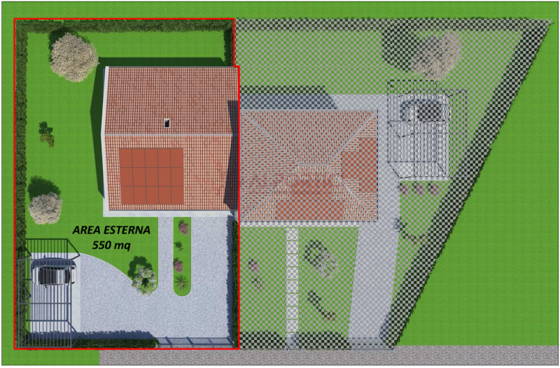 BRUGINE - Porzione di BIFAMILIARE sviluppata interamente al piano terra con spazio esterno di 550...