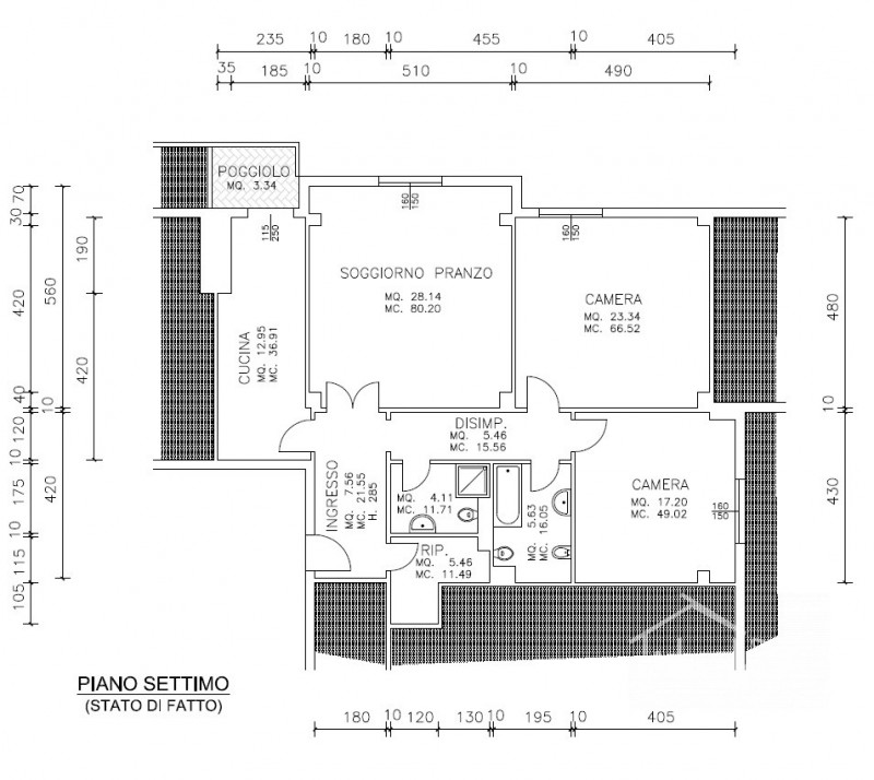 Padova, in quartiere San Giuseppe, vendesi appartamento al 7° piano (su 8) su palazzina degli ann...