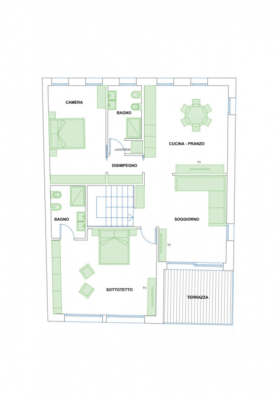 Nel centro di Veggiano, una zona tranquilla e ben collegata, questo attico di nuova costruzione o...