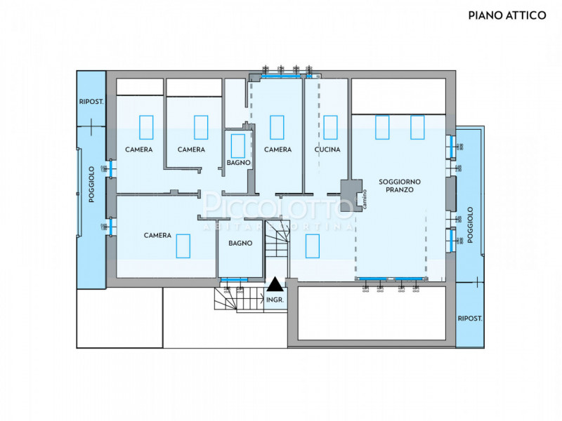 Rif. V5284 - Cortina d'Ampezzo, attico con 4 camere, posizione panoramica, adiacente alle piste d...
