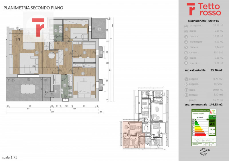 Vicinanze Legnaro in nuovo complesso condominiale appartamento ultimo piano servito di ascensore....