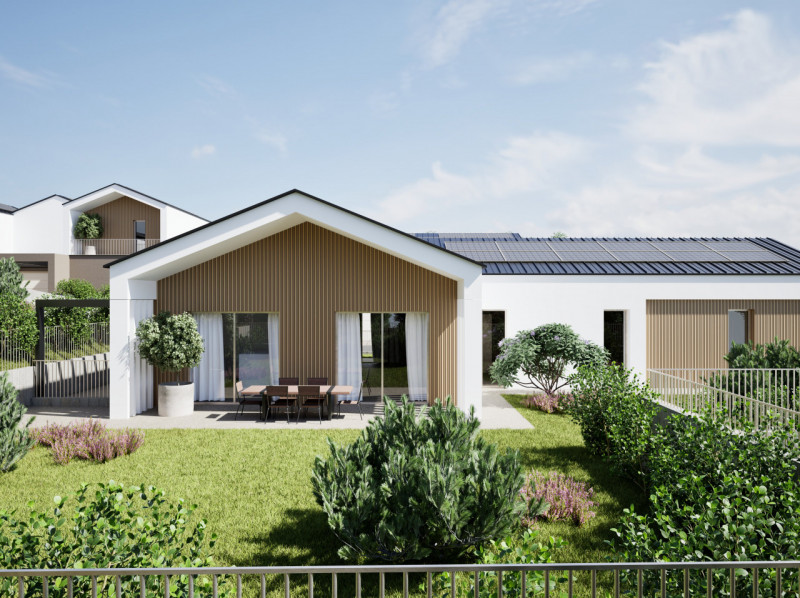 Immagina una deliziosa villetta su due livelli, con una superficie di 152 mq, perfetta per una fa...